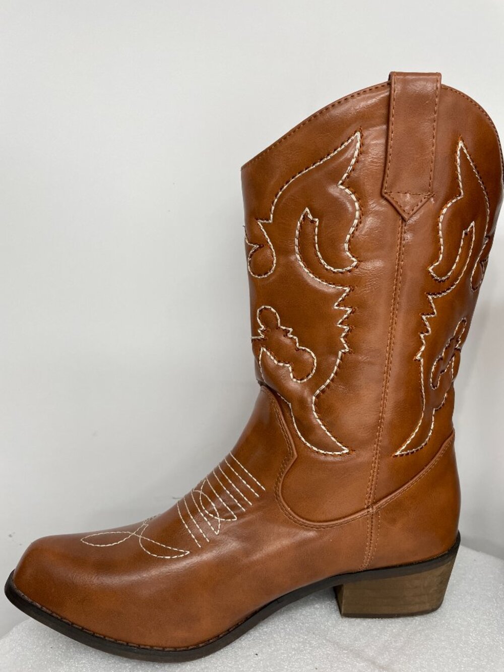 SheSole Brown Faux Leather Embroidered Cowboy Western Cowgirl Boots Women's 8.5 - Picture 5 of 13